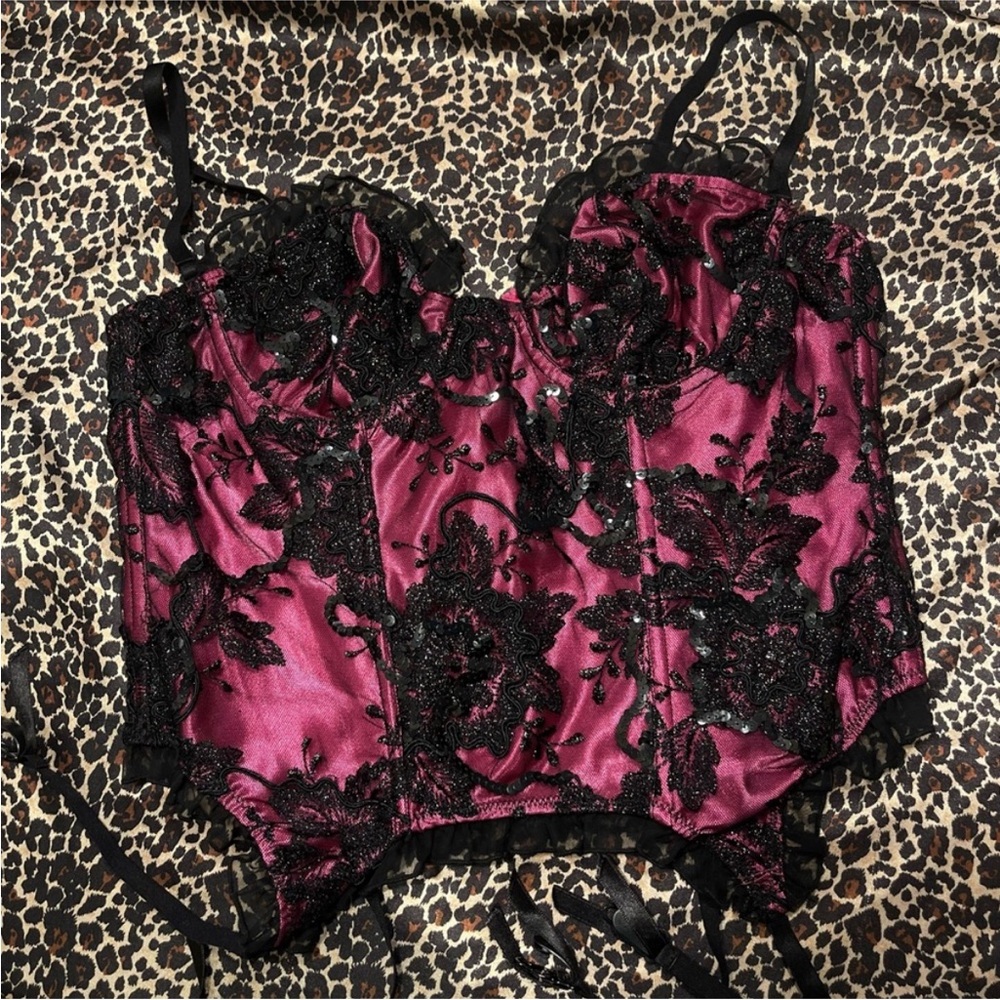 Vintage Victoria Secret Gothic Sequin Bustier